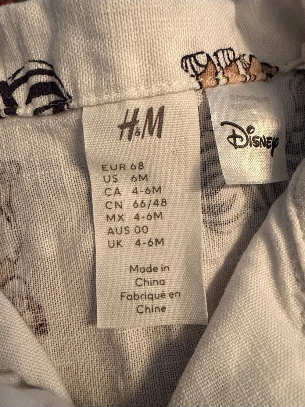 H&M White Safari Print Two-Piece Shirt & Shorts Set